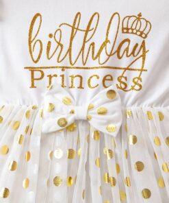 Kjole "Birthday Princess" til jente. Bue